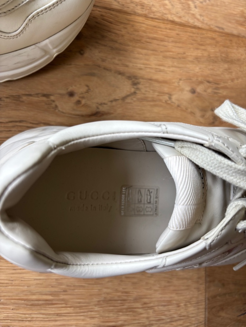 Gucci rython leather sneakers womens 6.5 - Picture 9 of 12